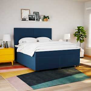 Box spring postel s matrací modrá 180x200 cm textil - obrázek 4