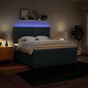 Box spring postel s matrací modrá 180x200 cm textil - obrázek 5