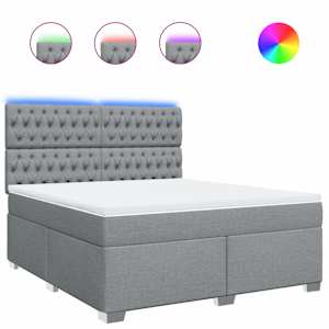Box spring postel s matrací světle šedá 180 x 200 cm textil - obrázek 2