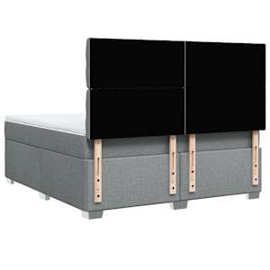 Box spring postel s matrací světle šedá 180 x 200 cm textil - obrázek 12