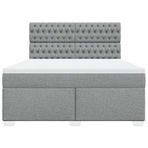 Box spring postel s matrací světle šedá 180 x 200 cm textil - obrázek 6