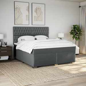 Box spring postel s matrací tmavě šedá 180x200 cm textil - obrázek 4