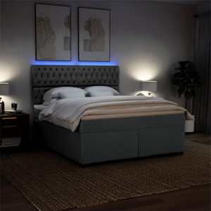 Box spring postel s matrací tmavě šedá 180x200 cm textil - obrázek 5