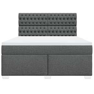Box spring postel s matrací tmavě šedá 180x200 cm textil - obrázek 6