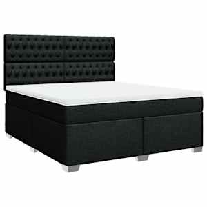 Box spring postel s matrací černá 180x200 cm textil - obrázek 3