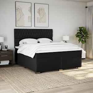 Box spring postel s matrací černá 180x200 cm textil - obrázek 4