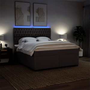 Box spring postel s matrací tmavě hnědá 180x200 cm textil - obrázek 5