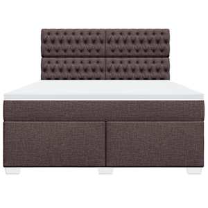 Box spring postel s matrací tmavě hnědá 180x200 cm textil - obrázek 6