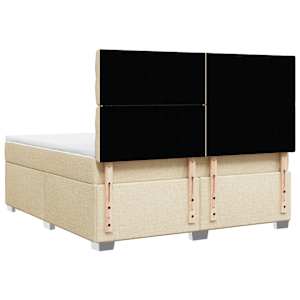 Box spring postel s matrací krémová 180x200 cm textil - obrázek 12