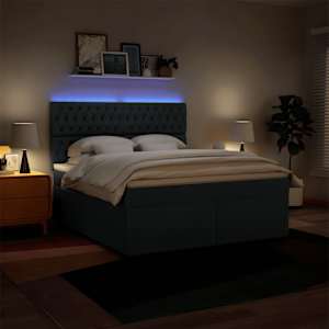 Box spring postel s matrací modrá 180x200 cm textil - obrázek 5