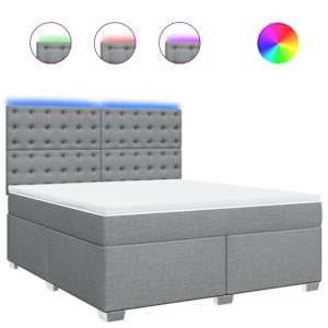 Box spring postel s matrací světle šedá 180 x 200 cm textil - obrázek 2