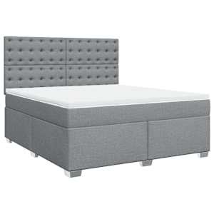 Box spring postel s matrací světle šedá 180 x 200 cm textil - obrázek 3