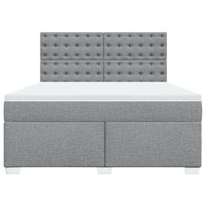 Box spring postel s matrací světle šedá 180 x 200 cm textil - obrázek 6