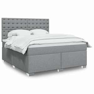 Box spring postel s matrací světle šedá 180 x 200 cm textil - obrázek 1