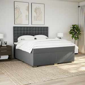 Box spring postel s matrací tmavě šedá 180x200 cm textil - obrázek 4