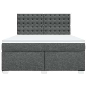 Box spring postel s matrací tmavě šedá 180x200 cm textil - obrázek 6