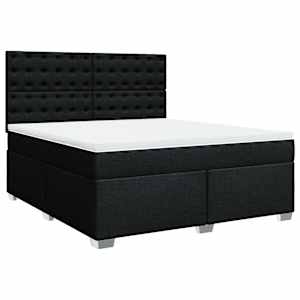 Box spring postel s matrací černá 180x200 cm textil - obrázek 3