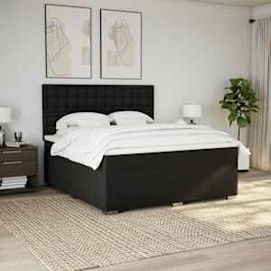 Box spring postel s matrací černá 180x200 cm textil - obrázek 4
