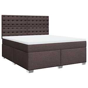 Box spring postel s matrací tmavě hnědá 180x200 cm textil - obrázek 3