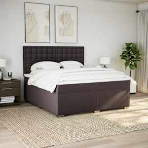 Box spring postel s matrací tmavě hnědá 180x200 cm textil - obrázek 4