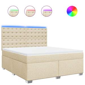 Box spring postel s matrací krémová 180x200 cm textil - obrázek 2