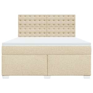 Box spring postel s matrací krémová 180x200 cm textil - obrázek 6