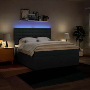 Box spring postel s matrací modrá 180x200 cm textil - obrázek 5