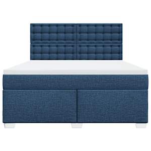 Box spring postel s matrací modrá 180x200 cm textil - obrázek 6