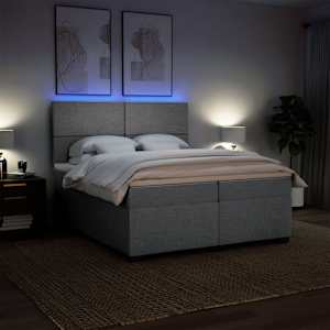 Box spring postel s matrací světle šedá 200 x 200 cm textil - obrázek 5