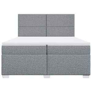 Box spring postel s matrací světle šedá 200 x 200 cm textil - obrázek 6