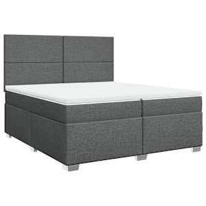 Box spring postel s matrací tmavě šedá 200x200 cm textil - obrázek 3