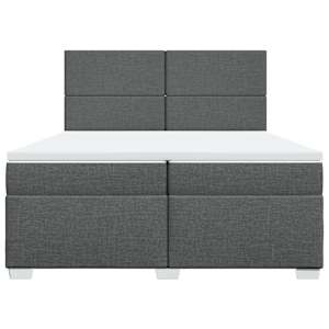 Box spring postel s matrací tmavě šedá 200x200 cm textil - obrázek 6