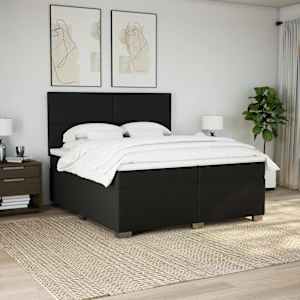 Box spring postel s matrací černá 200x200 cm textil - obrázek 4