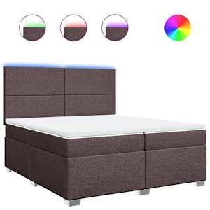 Box spring postel s matrací tmavě hnědá 200x200 cm textil - obrázek 2