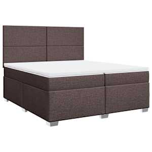 Box spring postel s matrací tmavě hnědá 200x200 cm textil - obrázek 3