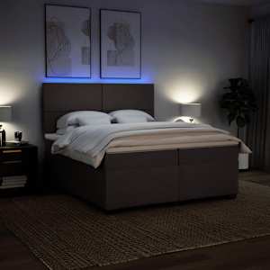 Box spring postel s matrací tmavě hnědá 200x200 cm textil - obrázek 5