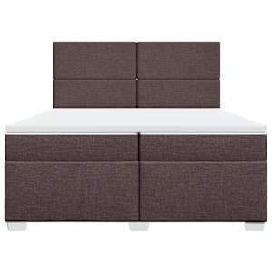 Box spring postel s matrací tmavě hnědá 200x200 cm textil - obrázek 6