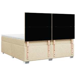Box spring postel s matrací krémová 200x200 cm textil - obrázek 12