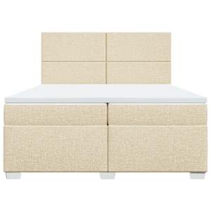 Box spring postel s matrací krémová 200x200 cm textil - obrázek 6