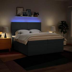 Box spring postel s matrací modrá 200x200 cm textil - obrázek 5