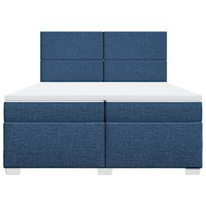 Box spring postel s matrací modrá 200x200 cm textil - obrázek 6