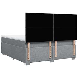 Box spring postel s matrací světle šedá 200 x 200 cm textil - obrázek 12