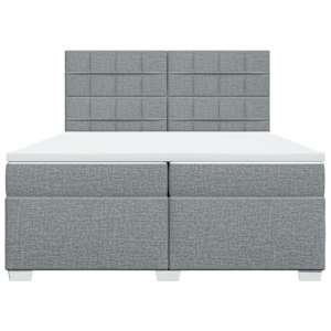 Box spring postel s matrací světle šedá 200 x 200 cm textil - obrázek 6