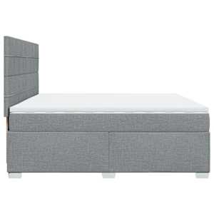 Box spring postel s matrací světle šedá 200 x 200 cm textil - obrázek 11