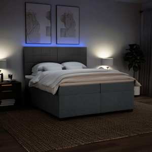 Box spring postel s matrací tmavě šedá 200x200 cm textil - obrázek 5