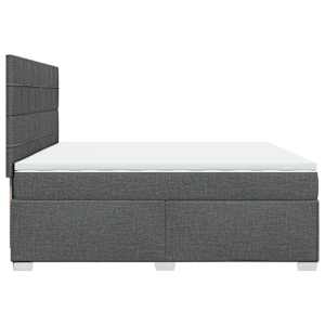 Box spring postel s matrací tmavě šedá 200x200 cm textil - obrázek 11