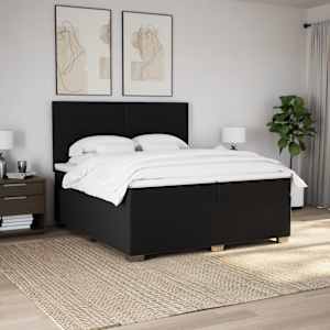 Box spring postel s matrací černá 200x200 cm textil - obrázek 4