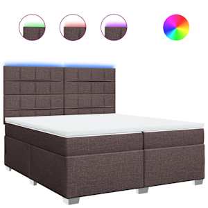 Box spring postel s matrací tmavě hnědá 200x200 cm textil - obrázek 2