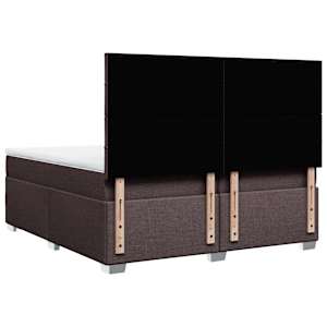 Box spring postel s matrací tmavě hnědá 200x200 cm textil - obrázek 12