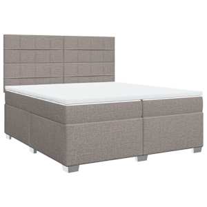 Box spring postel s matrací taupe 200x200 cm textil - obrázek 3